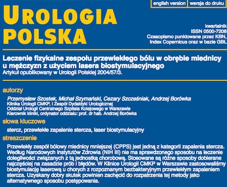 Biostymulacja laserowa prostaty